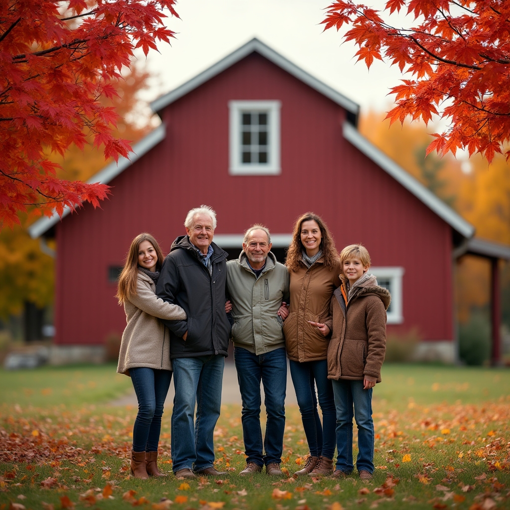 Canadian family maple autumn